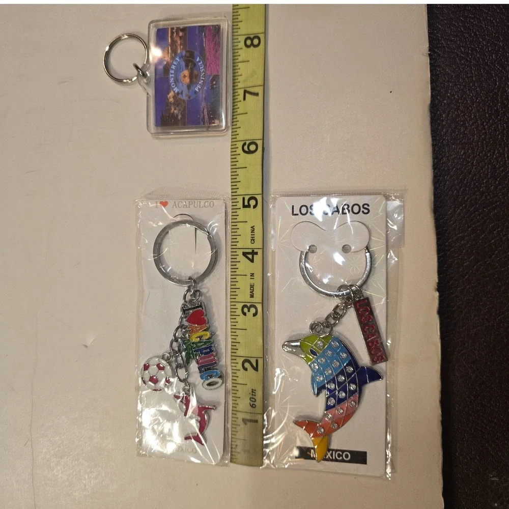 3pc Souvenir‎ Keychain Lot Acapulco Los Cabos Dolphin Monterey Peninsula Travel